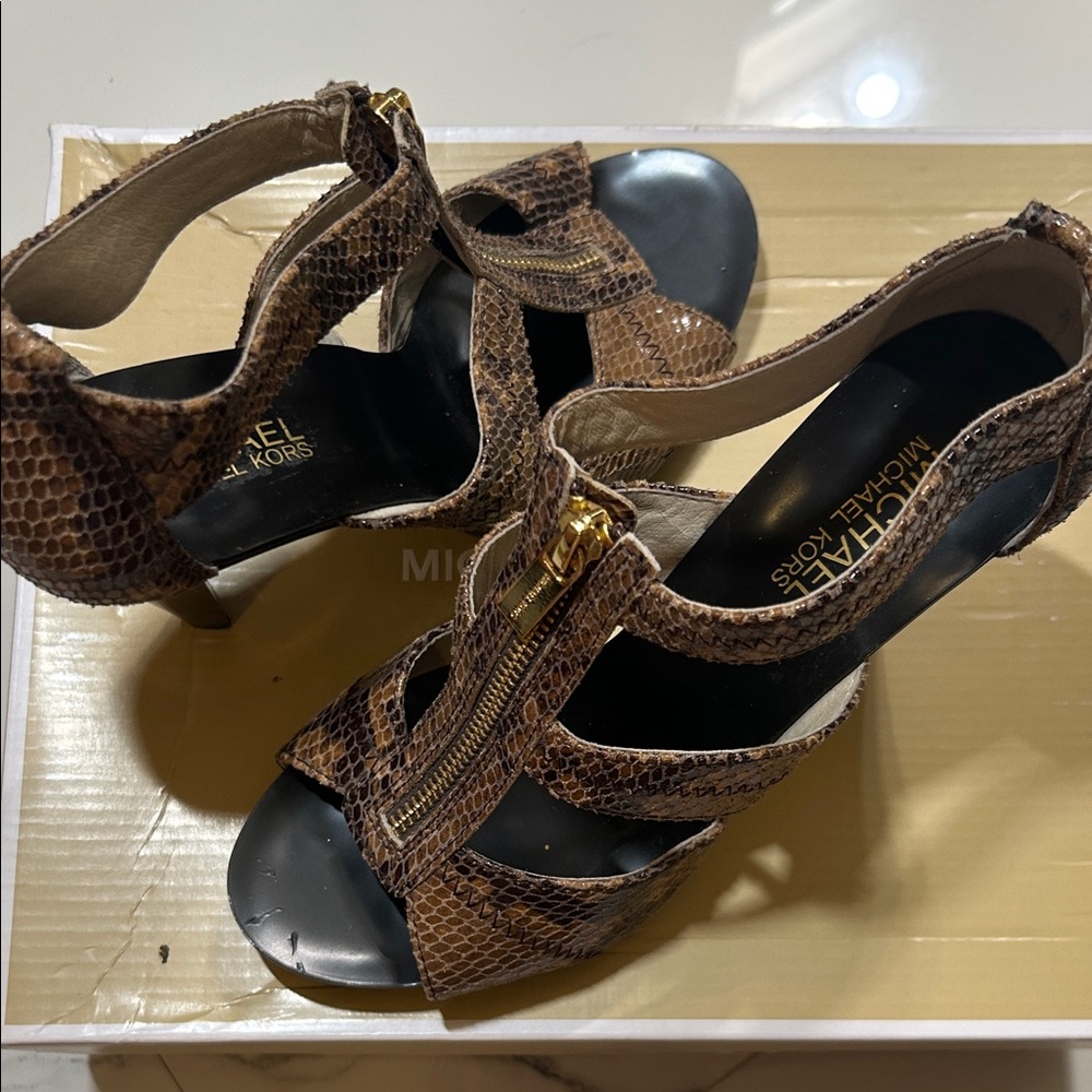 Michael Kors Tan Snake Print Heels